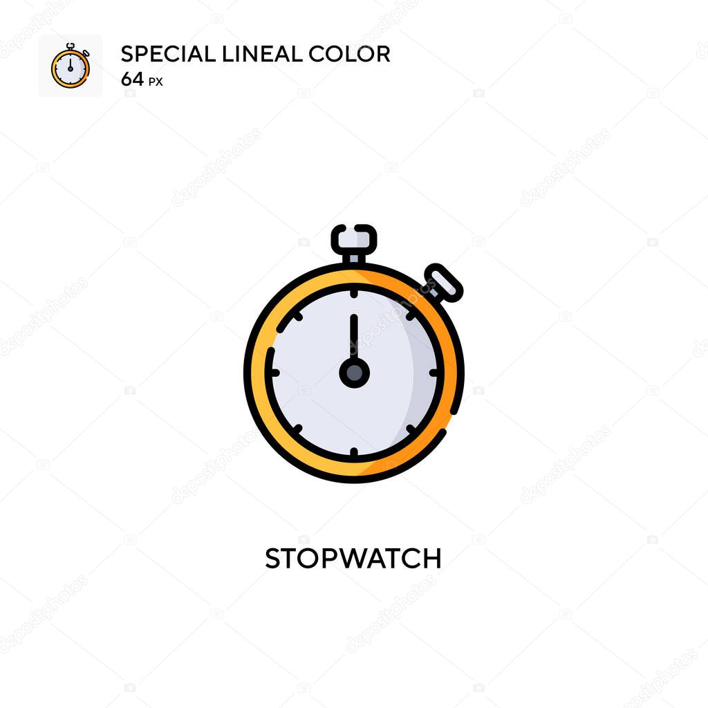 Stopwatch Simple vector icon. Perfect color modern pictogram on editable stroke.