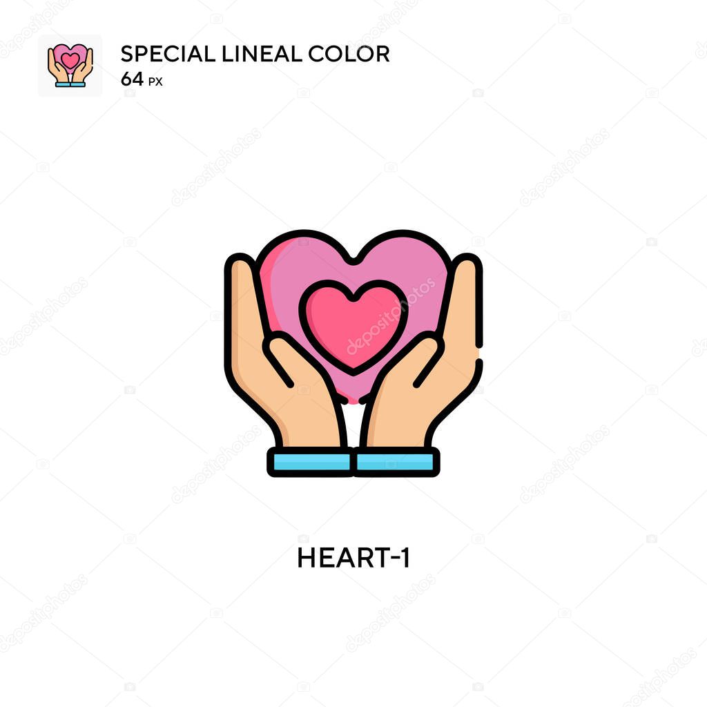 Heart-1 Simple vector icon. Perfect color modern pictogram on editable stroke.