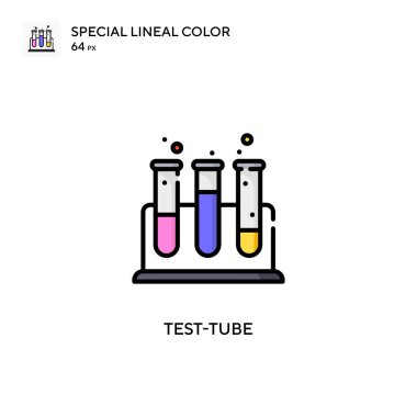 Test tüpü basit vektör simgesi. Düzenlenebilir vuruş üzerine mükemmel renk modern pictogram.