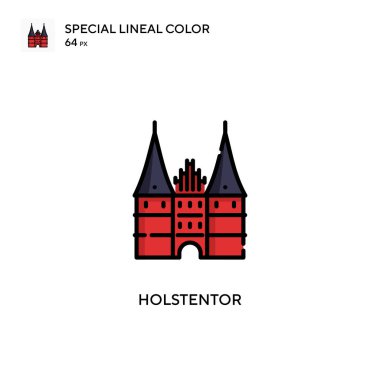 Holstentor Basit vektör simgesi. Düzenlenebilir vuruş üzerine mükemmel renk modern pictogram.
