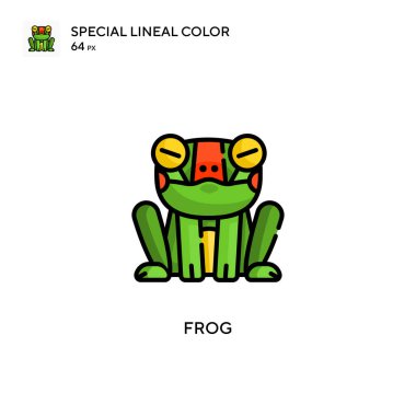 Kurbağa basit vektör simgesi. Düzenlenebilir vuruş üzerine mükemmel renk modern pictogram.