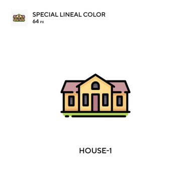 House-1 Basit vektör simgesi. Düzenlenebilir vuruş üzerine mükemmel renk modern pictogram.