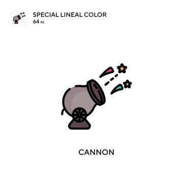 Cannon Basit vektör simgesi. Düzenlenebilir vuruş üzerine mükemmel renk modern pictogram.