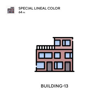 Bina 13 basit vektör simgesi. Düzenlenebilir vuruş üzerine mükemmel renk modern pictogram.