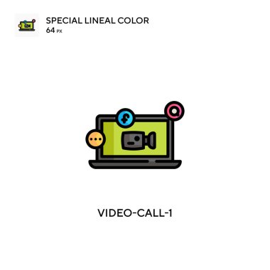 Video-Call-1 basit vektör simgesi. Düzenlenebilir vuruş üzerine mükemmel renk modern pictogram.