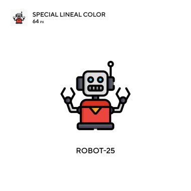 Robot-25 basit vektör simgesi. Düzenlenebilir vuruş üzerine mükemmel renk modern pictogram.