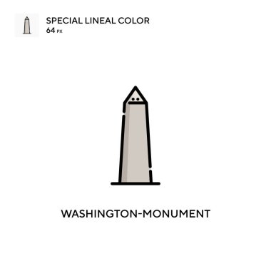 Washington anıtı basit vektör ikonu. Düzenlenebilir vuruş üzerine mükemmel renk modern pictogram.