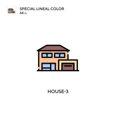 House-3 basit vektör simgesi. Düzenlenebilir vuruş üzerine mükemmel renk modern pictogram.