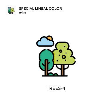 Ağaçlar-4 basit vektör simgesi. Düzenlenebilir vuruş üzerine mükemmel renk modern pictogram.