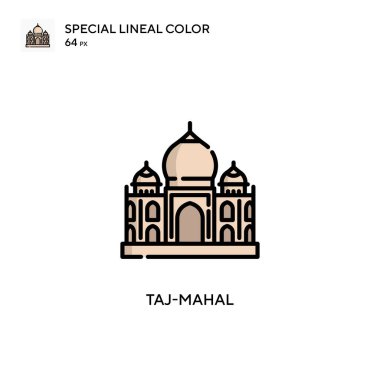 Taj-mahal basit vektör simgesi. Düzenlenebilir vuruş üzerine mükemmel renk modern pictogram.