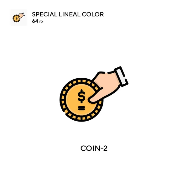 Coin Icona Vettoriale Semplice Pittogramma Moderno Colori Perfetto Sul Tratto — Vettoriale Stock