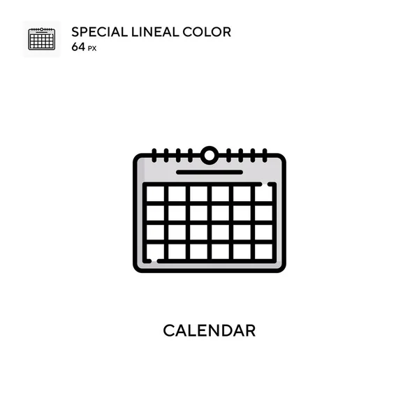 Calendario Icono Vector Simple Pictograma Moderno Color Perfecto Trazo Editable — Archivo Imágenes Vectoriales
