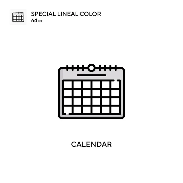 Calendario Icono Vector Simple Pictograma Moderno Color Perfecto Trazo Editable — Vector de stock