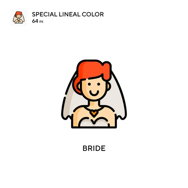 Braut Simple Vektor Symbol Perfekte Farbe Modernes Piktogramm Auf Editierbarem — Stockvektor