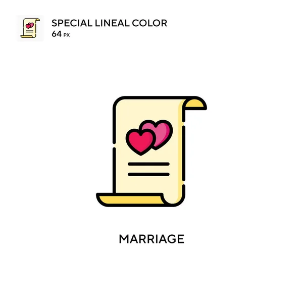 Casamento Ícone Vetorial Simples Pictograma Moderno Cor Perfeita Curso Editável — Vetor de Stock