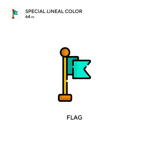 Flagga Enkel Vektor Ikon Perfekt Färg Moderna Piktogram Redigerbar Stroke — Stock vektor