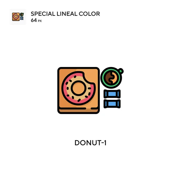Donut Einfaches Vektor Symbol Perfekte Farbe Modernes Piktogramm Auf Editierbarem — Stockvektor