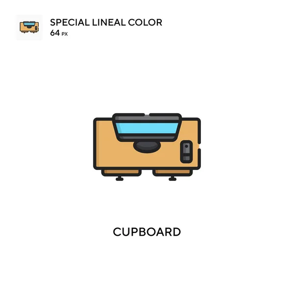 Cupboard Simple Vector Icon 스트로크에 — 스톡 벡터