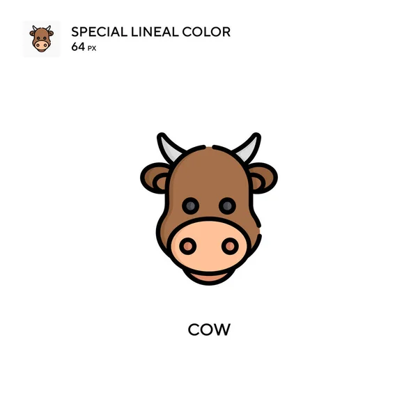 Vaca Ícone Vetorial Simples Pictograma Moderno Cor Perfeita Curso Editável — Vetor de Stock