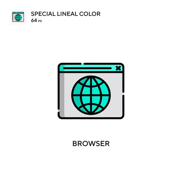 Browser Einfaches Vektor Symbol Perfekte Farbe Modernes Piktogramm Auf Editierbarem — Stockvektor