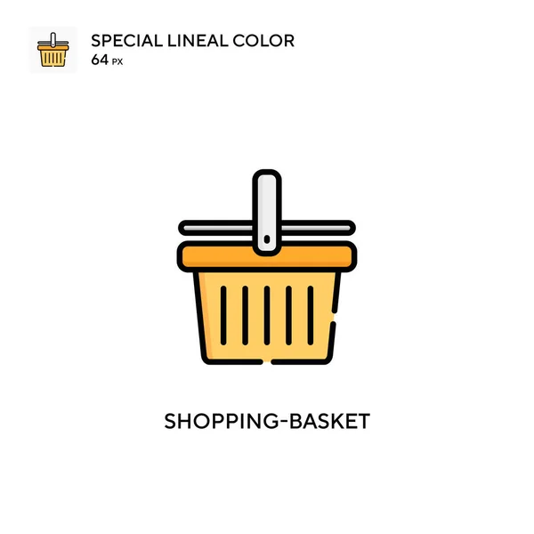 Shopping Basket Simple Vector Icon Perfect Color Modern Pictogram Editable — Stock Vector