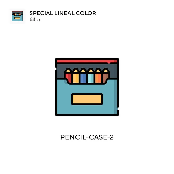 铅笔盒 2简单向量图标 关于可编辑笔画的完美色彩现代象形文字 — 图库矢量图片