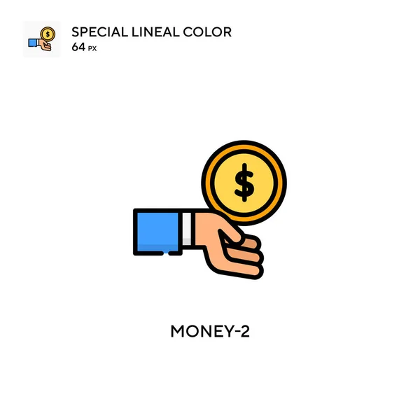 Money Icono Vector Simple Pictograma Moderno Color Perfecto Trazo Editable — Archivo Imágenes Vectoriales