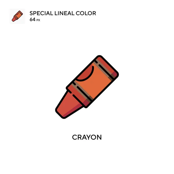 Crayon Icono Vector Simple Pictograma Moderno Color Perfecto Trazo Editable — Vector de stock