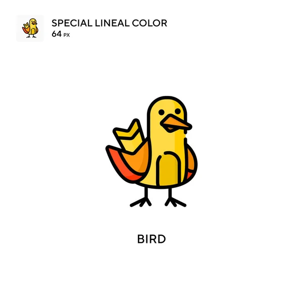 Bird Icono Vector Simple Pictograma Moderno Color Perfecto Trazo Editable — Vector de stock