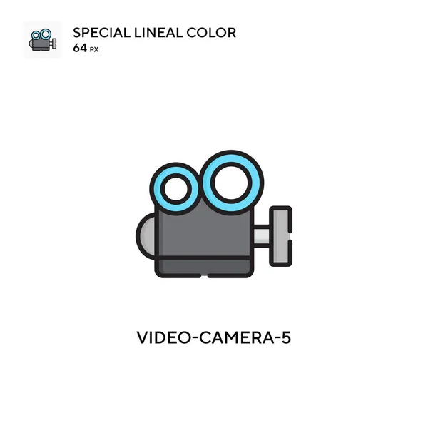 Videocámara Icono Vector Simple Pictograma Moderno Color Perfecto Trazo Editable — Vector de stock