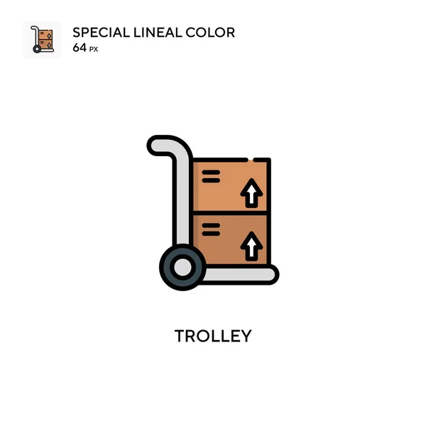 Trolley Simple Vector Icon Perfect Color Modern Pictogram Editable Stroke — Stock Vector