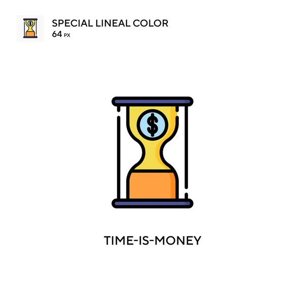 Time Money Enkel Vektorikon Perfekt Färg Moderna Piktogram Redigerbar Stroke — Stock vektor