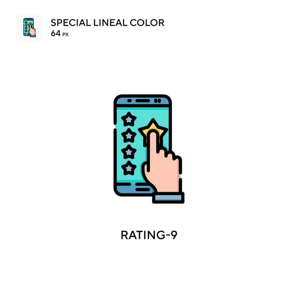 Rating 9简单向量图标 关于可编辑笔画的完美色彩现代象形文字 — 图库矢量图片