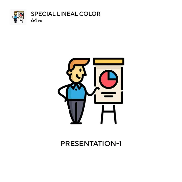 Presentazione Icona Vettoriale Semplice Pittogramma Moderno Colori Perfetto Sul Tratto — Vettoriale Stock