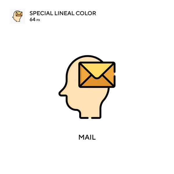 Mail Icono Vector Simple Pictograma Moderno Color Perfecto Trazo Editable — Archivo Imágenes Vectoriales