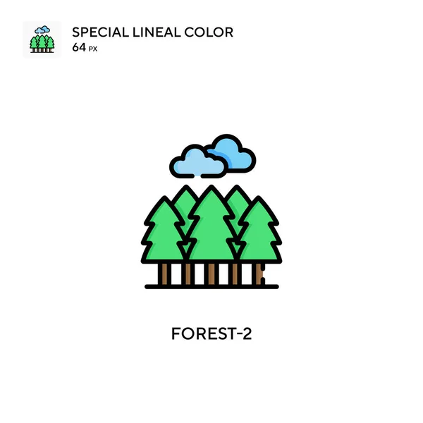 Forest 2简单向量图标 关于可编辑笔画的完美色彩现代象形文字 — 图库矢量图片