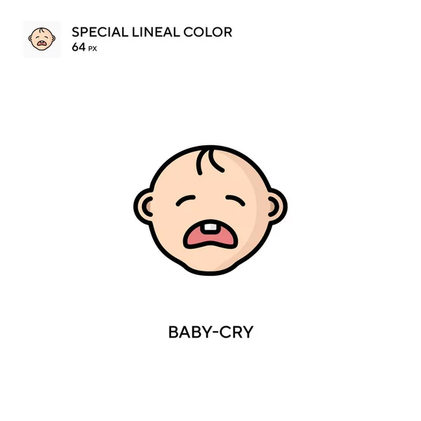 Baby Cry Semplice Icona Vettoriale Pittogramma Moderno Colori Perfetto Sul — Vettoriale Stock