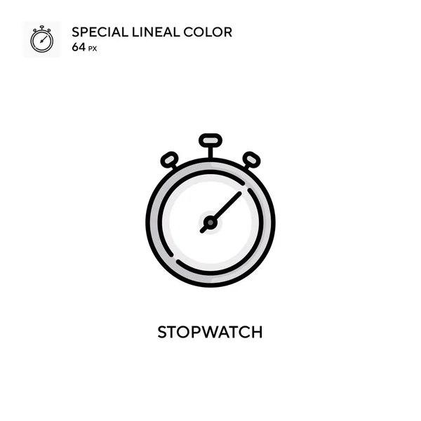 Stopwatch Jednoduchá Ikona Vektoru Perfektní Barva Moderní Piktogram Upravitelný Tah — Stockový vektor