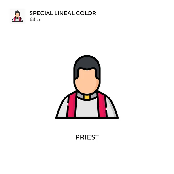 Ιερέας Απλή Διανυσματική Εικόνα Τέλειο Χρώμα Σύγχρονο Εικονόγραμμα Επεξεργάσιμο Εγκεφαλικό — Διανυσματικό Αρχείο