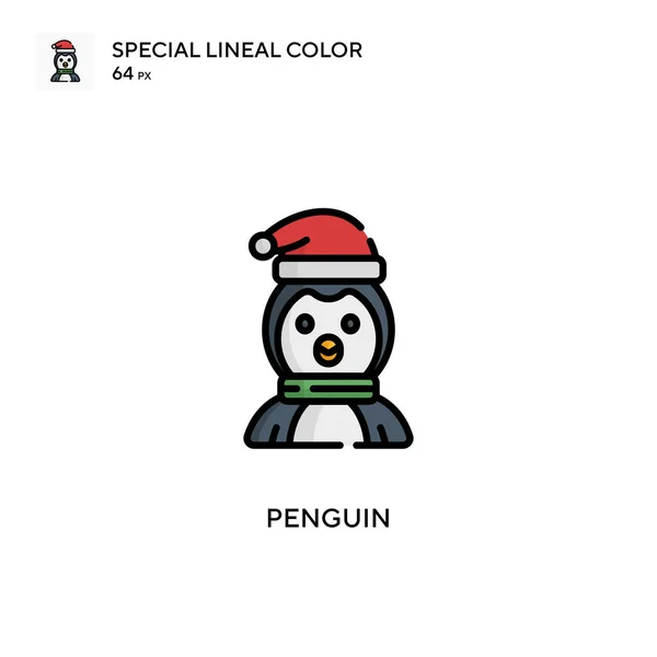 企鹅简单向量图标 关于可编辑笔画的完美色彩现代象形文字 — 图库矢量图片