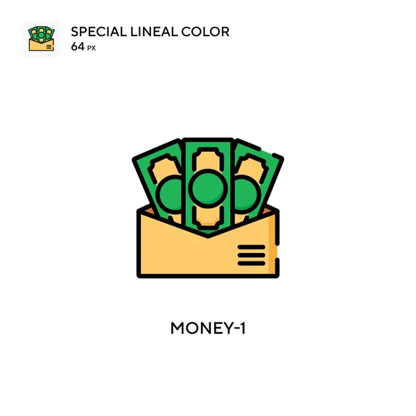 Money Icono Vector Simple Pictograma Moderno Color Perfecto Trazo Editable — Archivo Imágenes Vectoriales