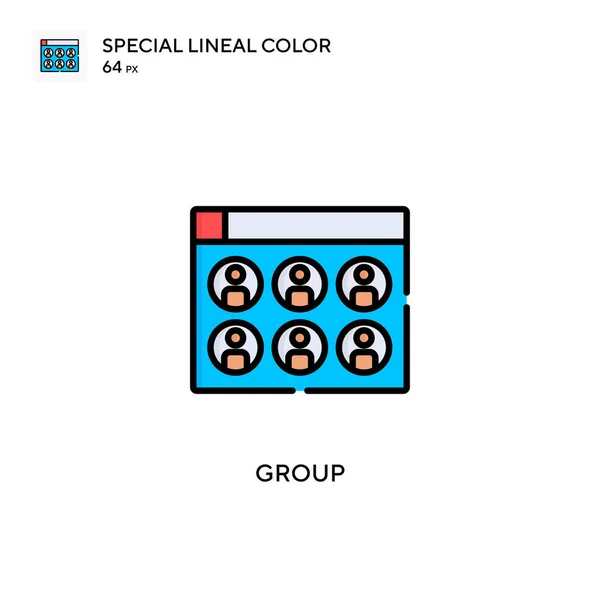 Grupp Enkel Vektor Ikon Perfekt Färg Moderna Piktogram Redigerbar Stroke — Stock vektor