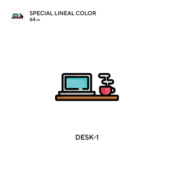 Desk Simple Vector Icon Perfect Color Modern Pictogram Editable Stroke — Stock Vector