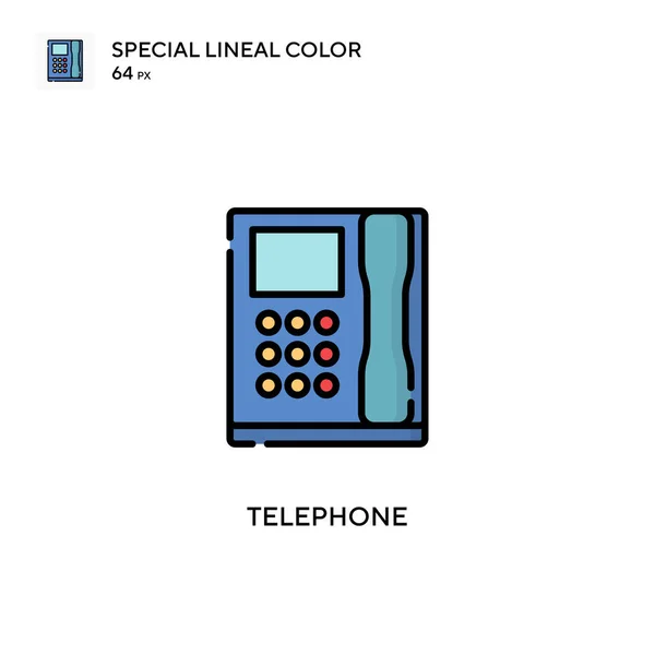 Telephone Simple Vector Icon Perfect Color Modern Pictogram Editable Stroke — Stock Vector