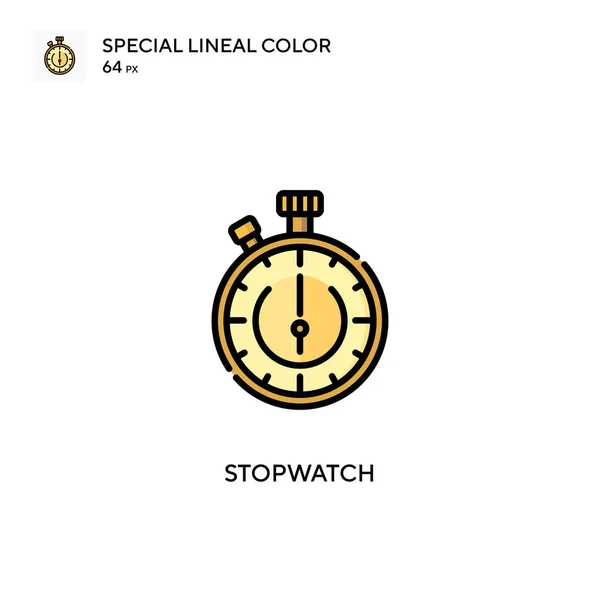 Stopwatch Egyszerű Vektor Ikon Tökéletes Szín Modern Piktogram Szerkeszthető Stroke — Stock Vector
