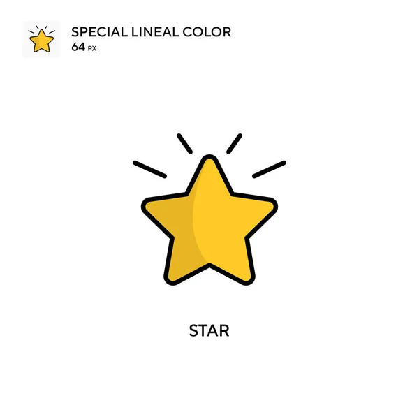 Estrella Simple Icono Vector Pictograma Moderno Color Perfecto Trazo Editable — Vector de stock