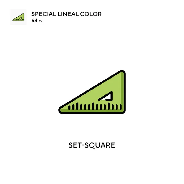 Set Square Ikon Vektor Sederhana Pictogram Modern Warna Yang Sempurna - Stok Vektor