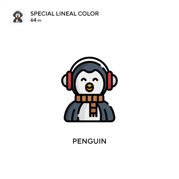 Pingouin Simple Icône Vectorielle Pictogramme Moderne Couleur Parfaite Sur Coup — Image vectorielle