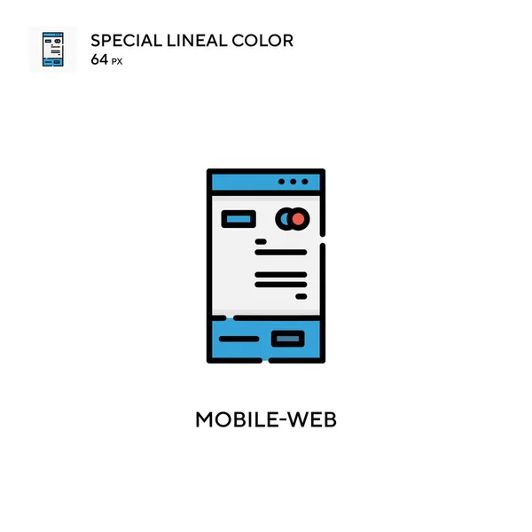 Mobile Web Simple Vector Icon Perfect Color Modern Pictogram Editable — Stock Vector