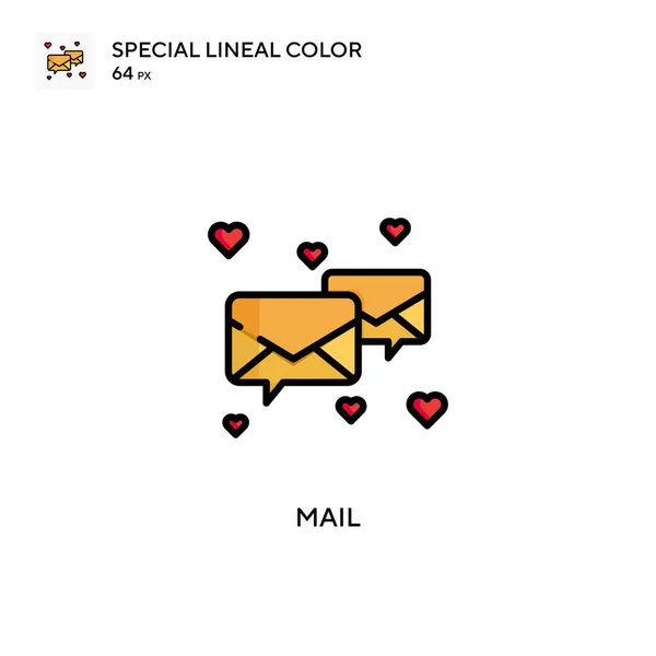 邮件简单向量图标 关于可编辑笔画的完美色彩现代象形文字 — 图库矢量图片